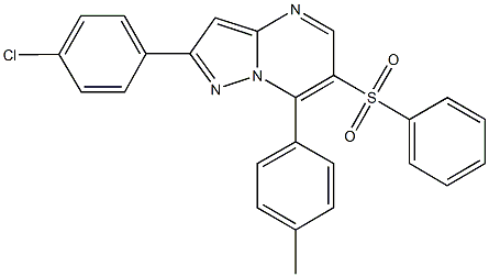 2-(4-chlorophenyl)-7-(4-methylphenyl)pyrazolo[1,5-a]pyrimidin-6-yl phenyl sulfone Structure