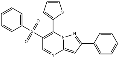 phenyl 2-phenyl-7-(2-thienyl)pyrazolo[1,5-a]pyrimidin-6-yl sulfone 구조식 이미지
