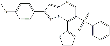 2-(4-methoxyphenyl)-7-(2-thienyl)pyrazolo[1,5-a]pyrimidin-6-yl phenyl sulfone 구조식 이미지