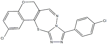 2-chloro-10-(4-chlorophenyl)-6H-chromeno[3,4-f][1,2,4]triazolo[3,4-b][1,3,4]thiadiazepine Structure