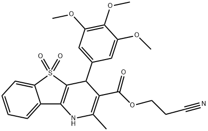 2-cyanoethyl 2-methyl-4-(3,4,5-trimethoxyphenyl)-1,4-dihydro[1]benzothieno[3,2-b]pyridine-3-carboxylate 5,5-dioxide 구조식 이미지