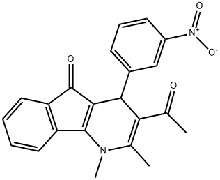 3-acetyl-4-{3-nitrophenyl}-1,2-dimethyl-1,4-dihydro-5H-indeno[1,2-b]pyridin-5-one 구조식 이미지