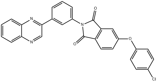 5-(4-chlorophenoxy)-2-[3-(2-quinoxalinyl)phenyl]-1H-isoindole-1,3(2H)-dione 구조식 이미지