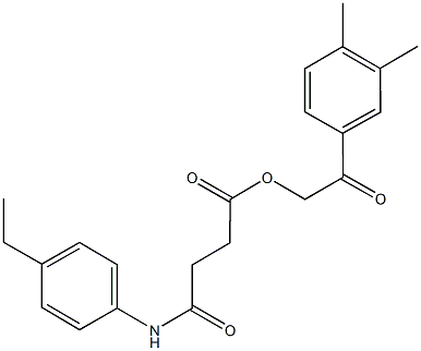 2-(3,4-dimethylphenyl)-2-oxoethyl 4-(4-ethylanilino)-4-oxobutanoate 구조식 이미지