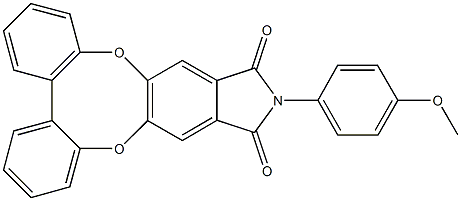 12-(4-methoxyphenyl)-11H-dibenzo[5,6:7,8][1,4]dioxocino[2,3-f]isoindole-11,13(12H)-dione 구조식 이미지