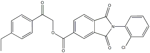 2-(4-ethylphenyl)-2-oxoethyl 2-(2-chlorophenyl)-1,3-dioxo-5-isoindolinecarboxylate Structure