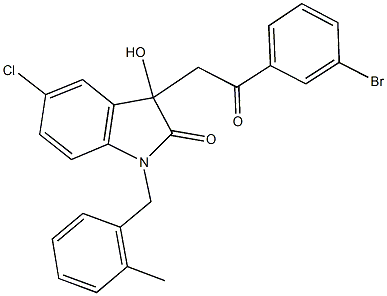 3-[2-(3-bromophenyl)-2-oxoethyl]-5-chloro-3-hydroxy-1-(2-methylbenzyl)-1,3-dihydro-2H-indol-2-one 구조식 이미지