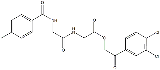 2-(3,4-dichlorophenyl)-2-oxoethyl ({[(4-methylbenzoyl)amino]acetyl}amino)acetate 구조식 이미지