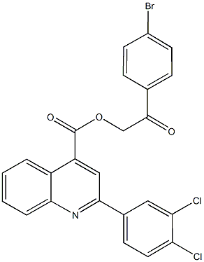 2-(4-bromophenyl)-2-oxoethyl 2-(3,4-dichlorophenyl)-4-quinolinecarboxylate Structure