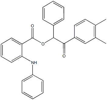 2-(3,4-dimethylphenyl)-2-oxo-1-phenylethyl 2-anilinobenzoate Structure