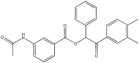 2-(3,4-dimethylphenyl)-2-oxo-1-phenylethyl 3-(acetylamino)benzoate Structure