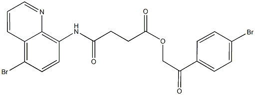2-(4-bromophenyl)-2-oxoethyl 4-[(5-bromo-8-quinolinyl)amino]-4-oxobutanoate Structure