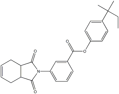4-tert-pentylphenyl 3-(1,3-dioxo-1,3,3a,4,7,7a-hexahydro-2H-isoindol-2-yl)benzoate 구조식 이미지