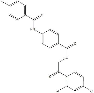 2-(2,4-dichlorophenyl)-2-oxoethyl 4-[(4-methylbenzoyl)amino]benzoate 구조식 이미지