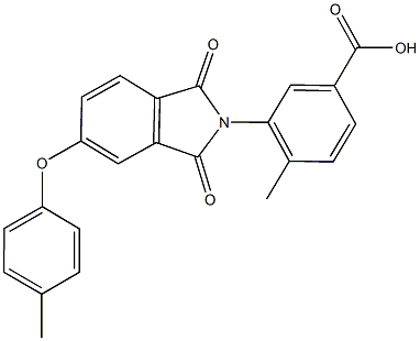 4-methyl-3-[5-(4-methylphenoxy)-1,3-dioxo-1,3-dihydro-2H-isoindol-2-yl]benzoic acid 구조식 이미지