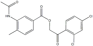 2-(2,4-dichlorophenyl)-2-oxoethyl 3-(acetylamino)-4-methylbenzoate 구조식 이미지