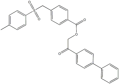 2-[1,1'-biphenyl]-4-yl-2-oxoethyl 4-{[(4-methylphenyl)sulfonyl]methyl}benzoate Structure
