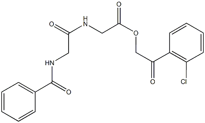 2-(2-chlorophenyl)-2-oxoethyl {[(benzoylamino)acetyl]amino}acetate Structure