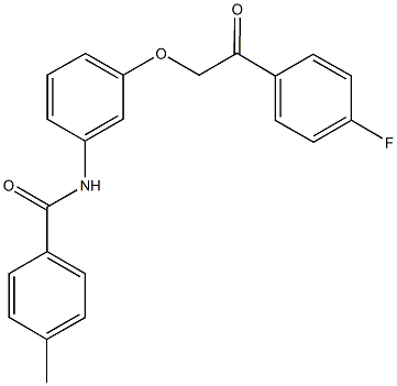 N-{3-[2-(4-fluorophenyl)-2-oxoethoxy]phenyl}-4-methylbenzamide 구조식 이미지