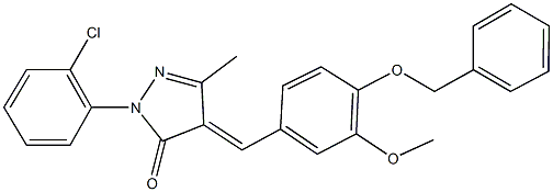 4-[4-(benzyloxy)-3-methoxybenzylidene]-2-(2-chlorophenyl)-5-methyl-2,4-dihydro-3H-pyrazol-3-one 구조식 이미지