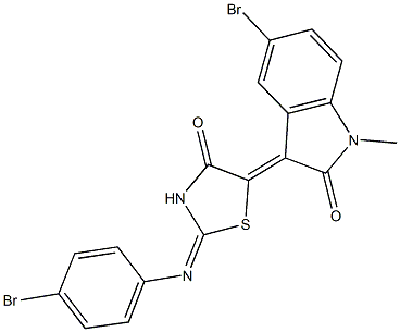 5-bromo-3-{2-[(4-bromophenyl)imino]-4-oxo-1,3-thiazolidin-5-ylidene}-1-methyl-1,3-dihydro-2H-indol-2-one Structure