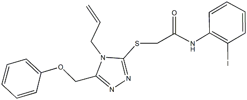 2-{[4-allyl-5-(phenoxymethyl)-4H-1,2,4-triazol-3-yl]sulfanyl}-N-(2-iodophenyl)acetamide Structure