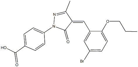 4-[4-(5-bromo-2-propoxybenzylidene)-3-methyl-5-oxo-4,5-dihydro-1H-pyrazol-1-yl]benzoic acid Structure