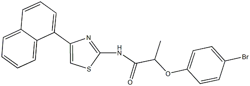 2-(4-bromophenoxy)-N-[4-(1-naphthyl)-1,3-thiazol-2-yl]propanamide 구조식 이미지