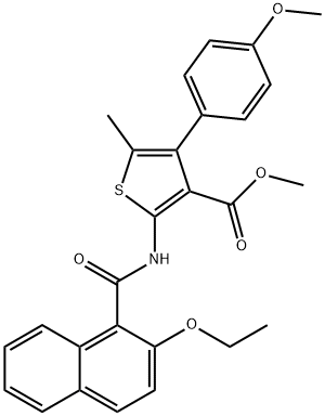 methyl 2-[(2-ethoxy-1-naphthoyl)amino]-4-(4-methoxyphenyl)-5-methylthiophene-3-carboxylate 구조식 이미지