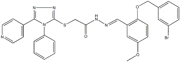 N'-{2-[(3-bromobenzyl)oxy]-5-methoxybenzylidene}-2-{[4-phenyl-5-(4-pyridinyl)-4H-1,2,4-triazol-3-yl]sulfanyl}acetohydrazide Structure