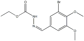 ethyl 2-(3-bromo-4,5-dimethoxybenzylidene)hydrazinecarboxylate Structure