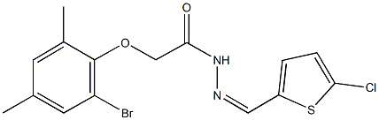 2-(2-bromo-4,6-dimethylphenoxy)-N'-[(5-chloro-2-thienyl)methylene]acetohydrazide 구조식 이미지