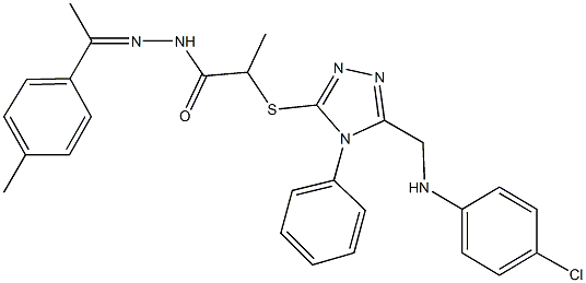 2-({5-[(4-chloroanilino)methyl]-4-phenyl-4H-1,2,4-triazol-3-yl}sulfanyl)-N'-[1-(4-methylphenyl)ethylidene]propanohydrazide Structure