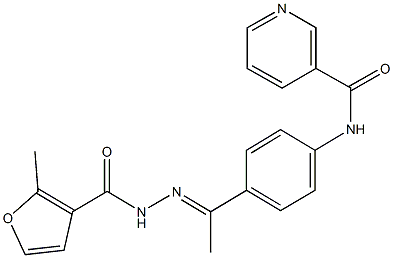 N-{4-[N-(2-methyl-3-furoyl)ethanehydrazonoyl]phenyl}nicotinamide Structure