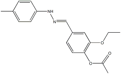 2-ethoxy-4-[2-(4-methylphenyl)carbohydrazonoyl]phenyl acetate 구조식 이미지