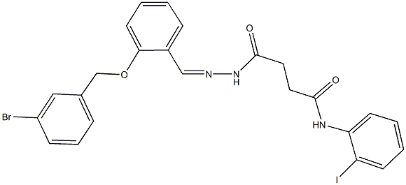4-(2-{2-[(3-bromobenzyl)oxy]benzylidene}hydrazino)-N-(2-iodophenyl)-4-oxobutanamide Structure