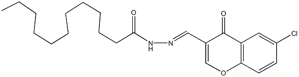 N'-[(6-chloro-4-oxo-4H-chromen-3-yl)methylene]dodecanohydrazide 구조식 이미지