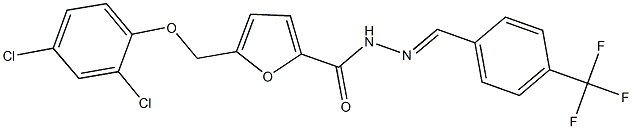 5-[(2,4-dichlorophenoxy)methyl]-N'-[4-(trifluoromethyl)benzylidene]-2-furohydrazide 구조식 이미지