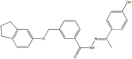 3-[(2,3-dihydro-1H-inden-5-yloxy)methyl]-N'-[1-(4-hydroxyphenyl)ethylidene]benzohydrazide Structure