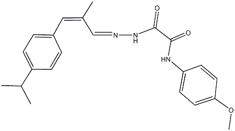 2-{2-[3-(4-isopropylphenyl)-2-methyl-2-propenylidene]hydrazino}-N-(4-methoxyphenyl)-2-oxoacetamide Structure