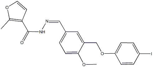 N'-{3-[(4-iodophenoxy)methyl]-4-methoxybenzylidene}-2-methyl-3-furohydrazide 구조식 이미지