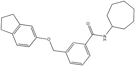 N-cycloheptyl-3-[(2,3-dihydro-1H-inden-5-yloxy)methyl]benzamide 구조식 이미지