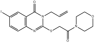 3-allyl-6-iodo-2-{[2-(4-morpholinyl)-2-oxoethyl]sulfanyl}-4(3H)-quinazolinone Structure