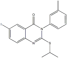 6-iodo-2-(isopropylsulfanyl)-3-(3-methylphenyl)-4(3H)-quinazolinone Structure