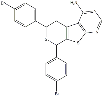 6,8-bis(4-bromophenyl)-5,8-dihydro-6H-thiopyrano[4',3':4,5]thieno[2,3-d]pyrimidin-4-ylamine Structure