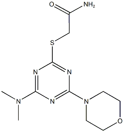 2-{[4-(dimethylamino)-6-(4-morpholinyl)-1,3,5-triazin-2-yl]sulfanyl}acetamide 구조식 이미지