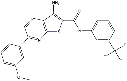 3-amino-6-(3-methoxyphenyl)-N-[3-(trifluoromethyl)phenyl]thieno[2,3-b]pyridine-2-carboxamide 구조식 이미지