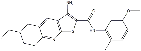 3-amino-6-ethyl-N-(5-methoxy-2-methylphenyl)-5,6,7,8-tetrahydrothieno[2,3-b]quinoline-2-carboxamide 구조식 이미지