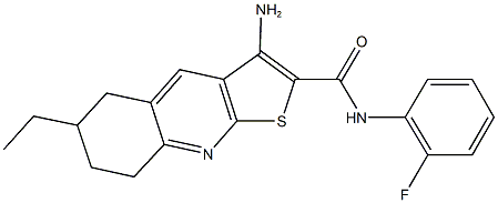 3-amino-6-ethyl-N-(2-fluorophenyl)-5,6,7,8-tetrahydrothieno[2,3-b]quinoline-2-carboxamide 구조식 이미지