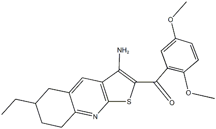 (3-amino-6-ethyl-5,6,7,8-tetrahydrothieno[2,3-b]quinolin-2-yl)(2,5-dimethoxyphenyl)methanone Structure